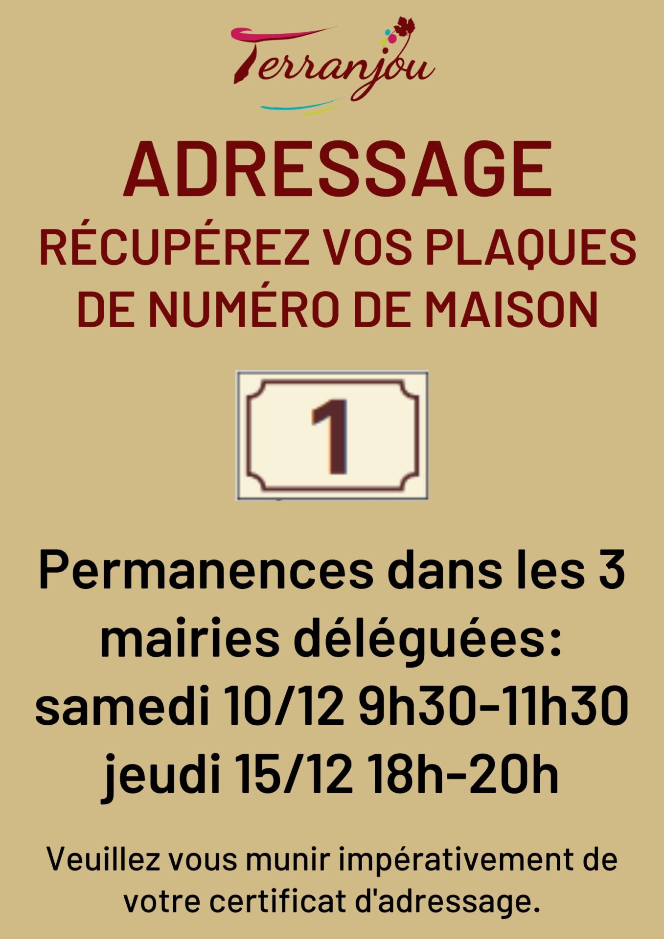 Adressage : des permanences pour récupérer votre plaque de numéro de maison