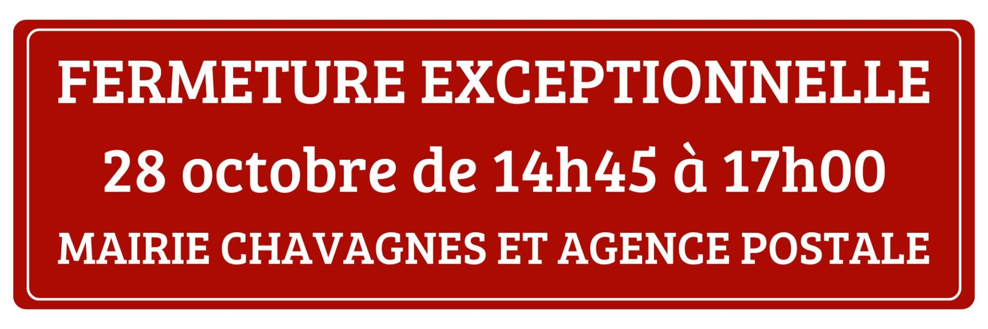 Modification des horaires